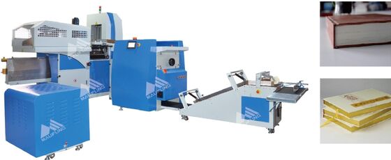 เครื่องเข้าเล่มสมุดโน้ตอัตโนมัติ ความเร็ว 600 ชิ้น/ชั่วโมง 380V 9KW เครื่องทำปกแข็งอัตโนมัติ